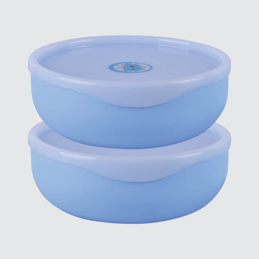 Splash Bowl Medium Round 1500 ml Pack of 2 with Lids